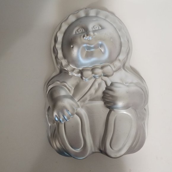 Vtg Wilton Cabbage Patch Preemie Baby Cake Pan 1985 Baking Shower Party Aluminum - Picture 1 of 5